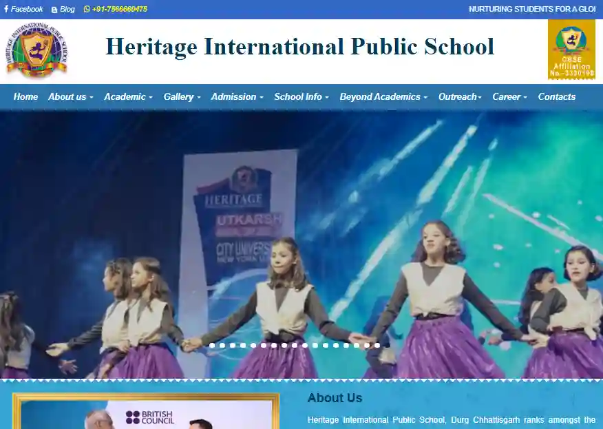 School Heritage International | Web Development Portfolio - Profsys Softwares Pvt. Ltd. School Heritage International - Website designed and developed by Profsys Softwares Raipur
